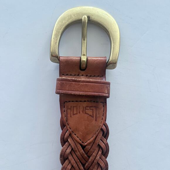 Brighton Accessories - Brighton Honest Brown Wide Women's Woven Belt w Heavy Brass Buckle Sz 30